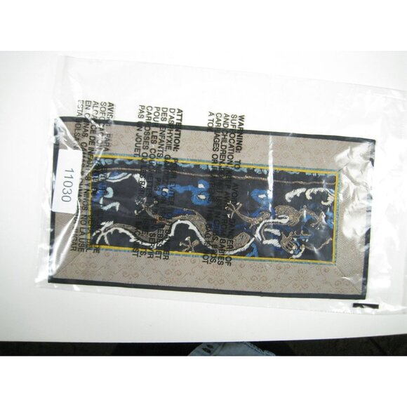 Vintage Asian Chinese Embroidered Silk Art Floral Panel Dragon Rectangle - Picture 7 of 7